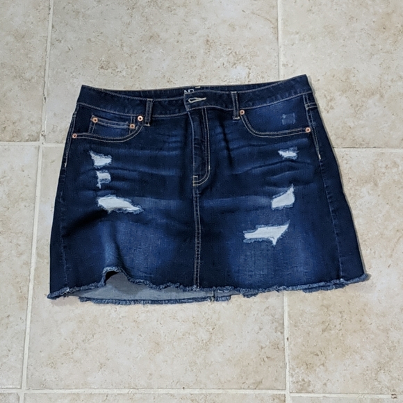 mid rise jean skirt
